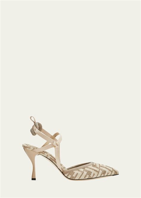 Shop Fendi Colibri Mesh Slingback Pumps 